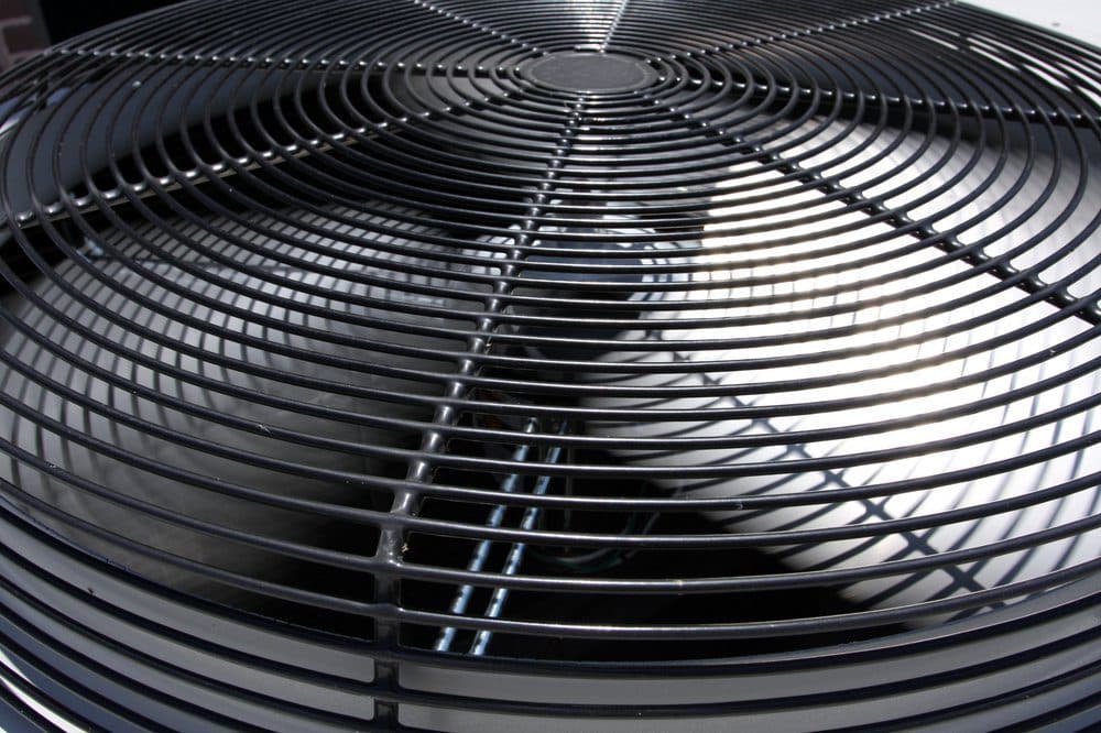 A metal fan spinning